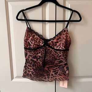 SHEIN Animal Print Lace Cami